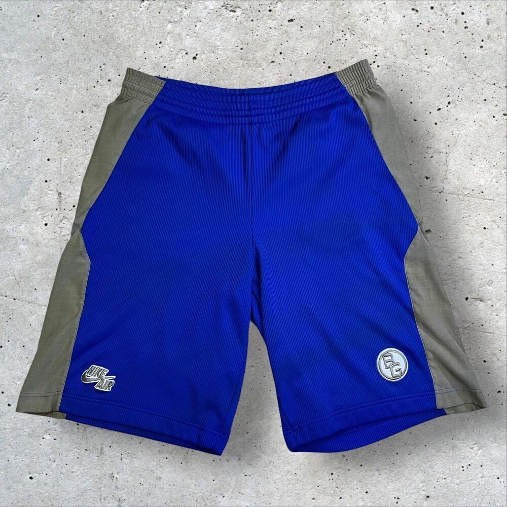 Vtg Nike Sphere Dry Basketball Shorts Men's Size L Blue Gray Colorblock BG Logo